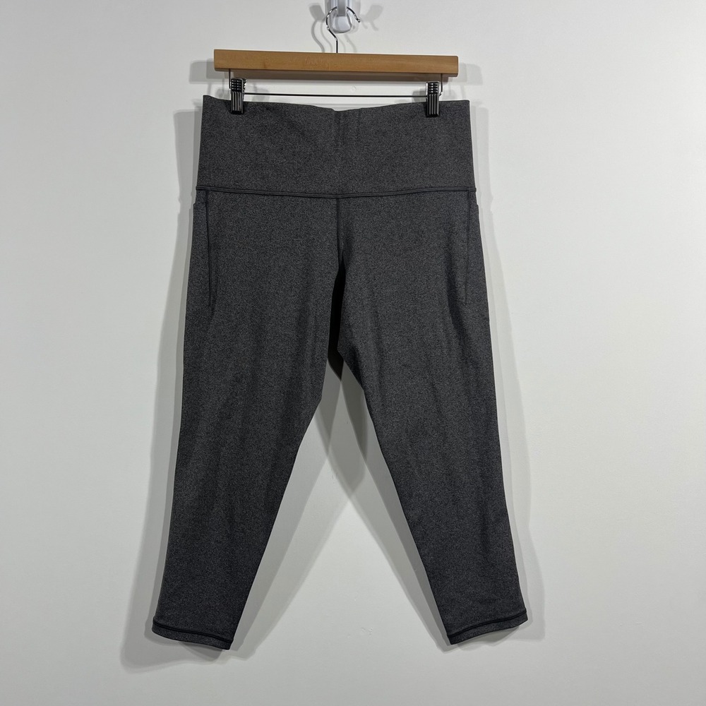 Athleta Salutation Stash Pocket Crop Leggings Gray High Rise Womens 1X Active‎
